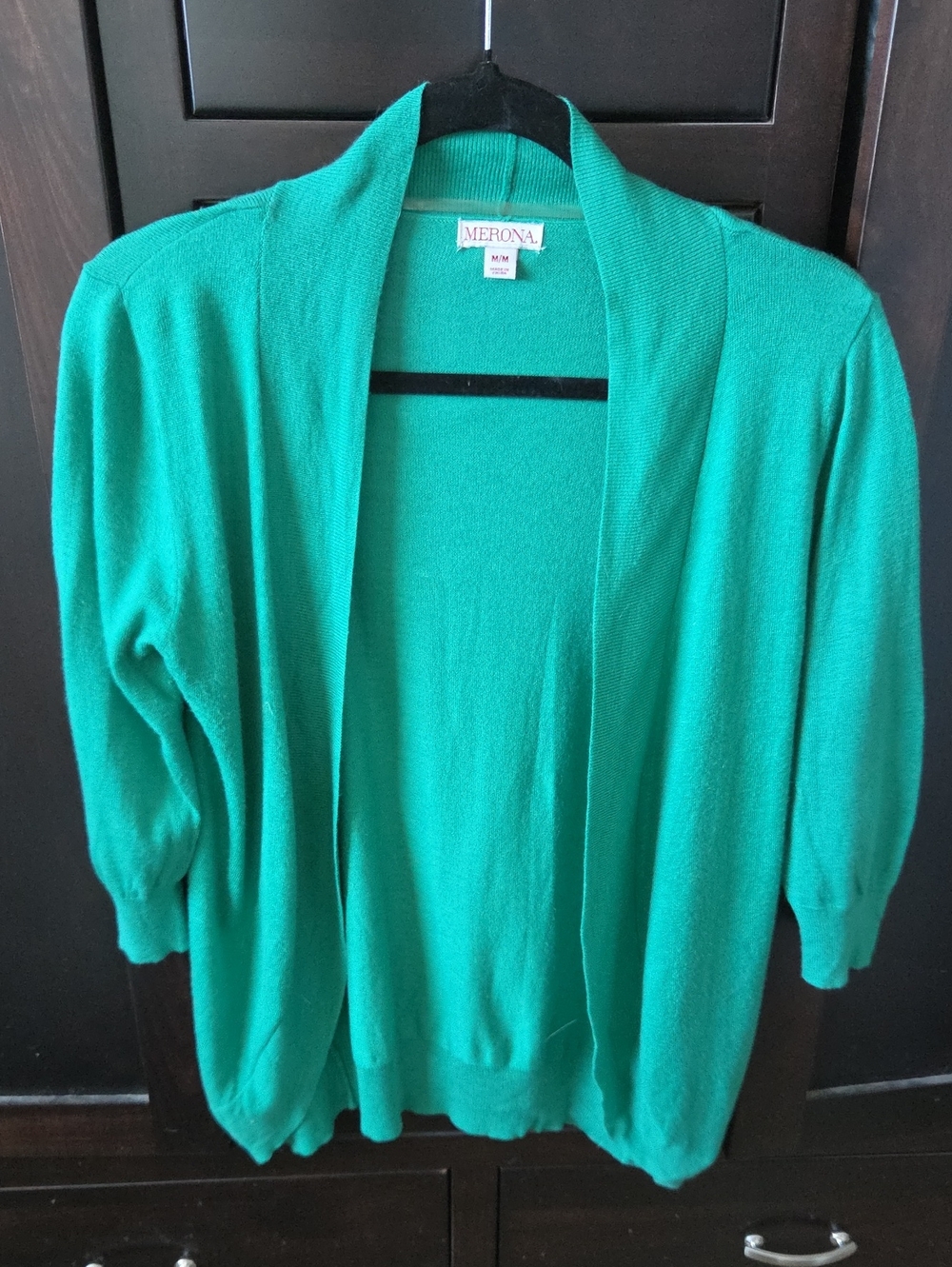 Merona Vibrant Teal Green Open Front Cardigan – Size M